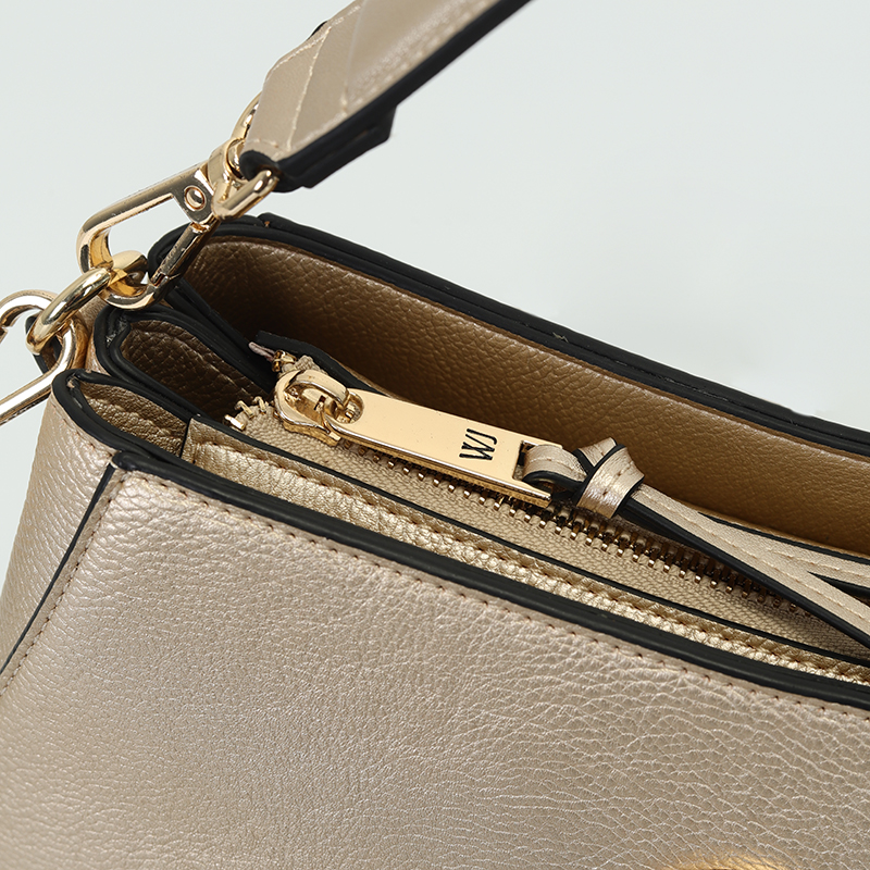 (mm) Shoulder Bag Media Com Compartimentos E Metal Encapado