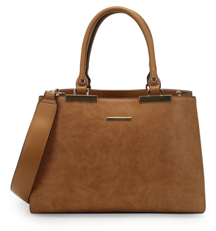 Bolsa Satchel Grande Lezard Com Divisorias E Porta Alcas De Metal