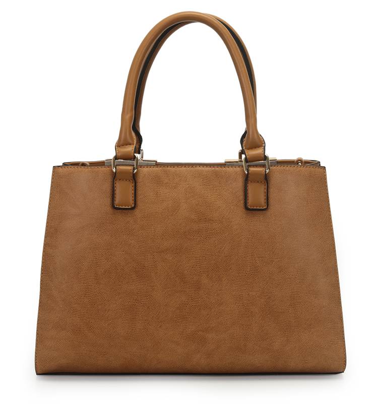 Bolsa Satchel Grande Lezard Com Divisorias E Porta Alcas De Metal