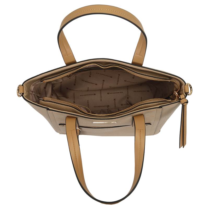 Bolsa Satchel Media Bicolor Com Bolso Frontal