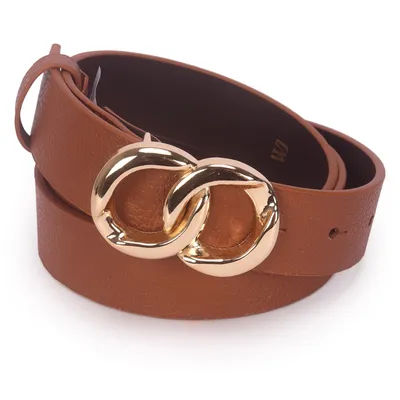 Cinto Feminino Couro Fivela Elos 2,5cm