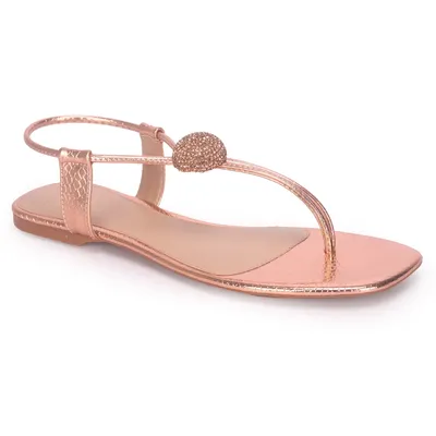 Sandalia Rasteira Esfera Strass