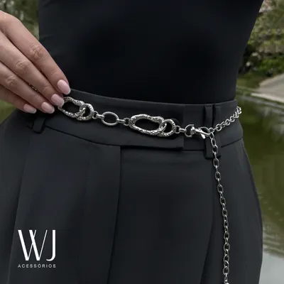 Cinto Feminino Corrente Metal 2cm