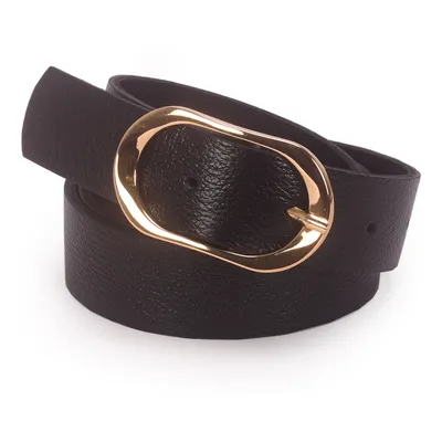 Cinto Feminino Couro Fivela Oval 2,8cm