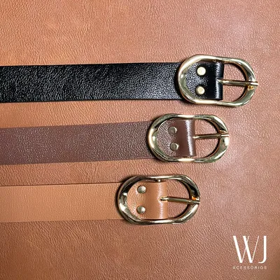 Cinto Feminino Couro Fivela Oval 2,8cm