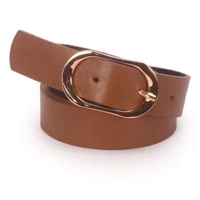 Cinto Feminino Couro Fivela Oval 2,8cm