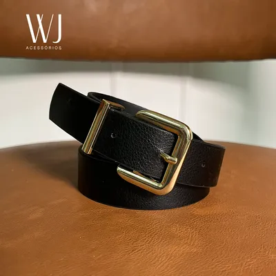 Cinto Feminino Fivela Quadrada Passante De Metal