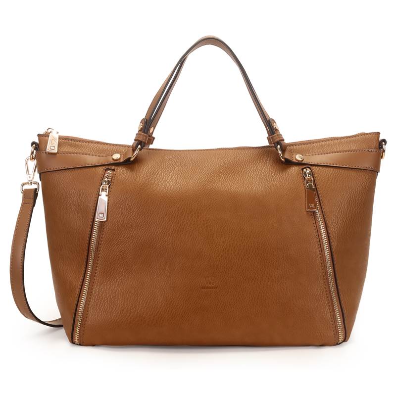 Bolsa Satchel Grande Puxadores De Metal Resinados