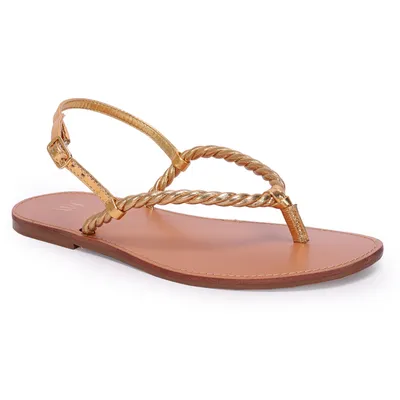 Sandalia Rasteira Couro Tran?ado