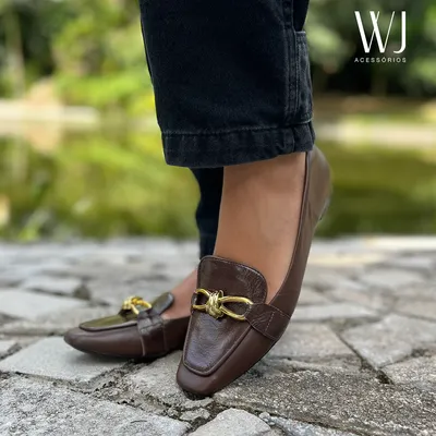 Mocassim Couro Com Bridão