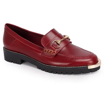 Loafer Couro Brid?o E Biqueira Metal