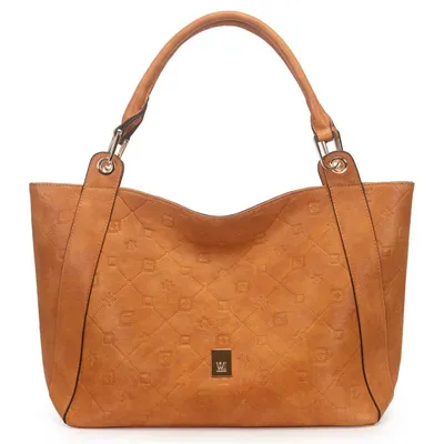 Bolsa Satchel Grande Monograma Wj Baixo Relevo