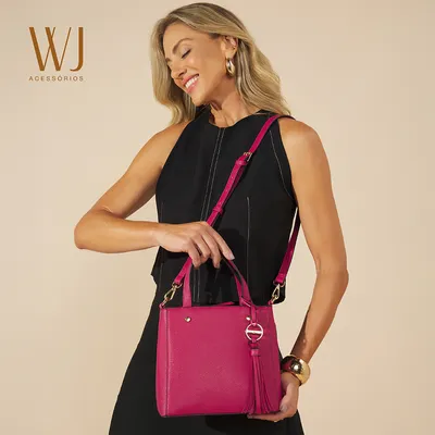 Bolsa Satchel Media Com Chaveiro Personalizado