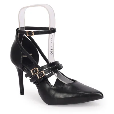 Scarpin Tiras Com Fivelas 8,5cm