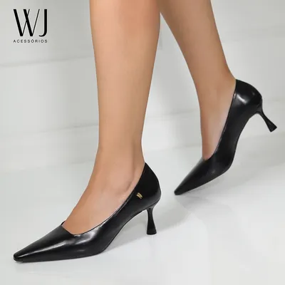 Scarpin Recorte Reto Bico Fino 7,5cm