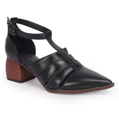 Scarpin Couro Recortes 6,5cm