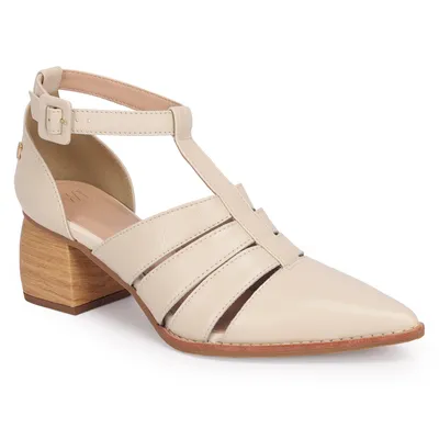 Scarpin Couro Recortes 6,5cm