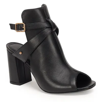 Sandal Boot Couro Tira Com Fivela 8,5cm