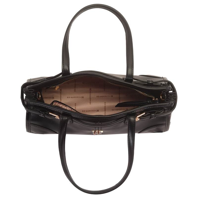 Bolsa Satchel Media Com Detalhe Cinto E Fivelas