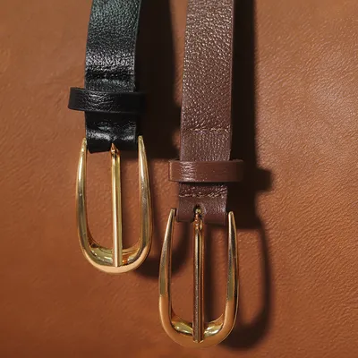 Cinto Feminino Couro Fivela Arredondada 2cm