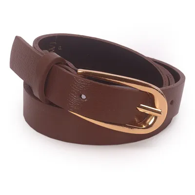 Cinto Feminino Couro Fivela Arredondada 2cm