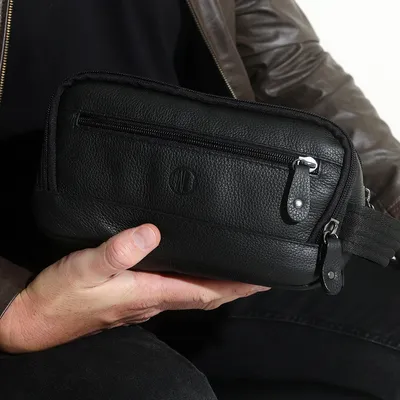 Necessaire Masculina Couro Com Divis?rias