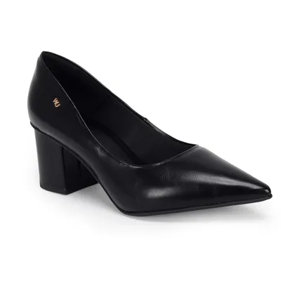 Scarpin Com Vira Salto Bloco 7cm