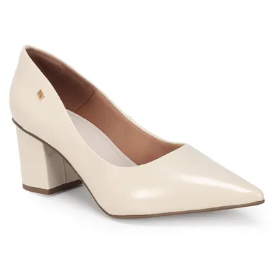 Scarpin Com Vira Salto Bloco 7cm