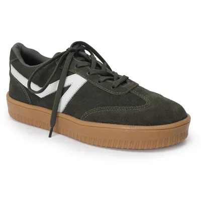 Tenis Couro Camurça Recortes