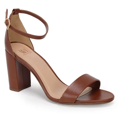 Sandalia Alta Couro 8,5cm