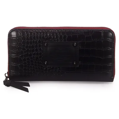 Carteira Grande Croco E Spikes