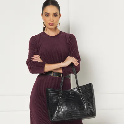 Shopping Bag Grande Croco E Spikes