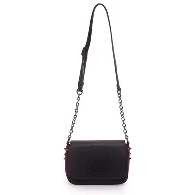 Bolsa Transversal Pequena  Detalhe Croco E Spikes