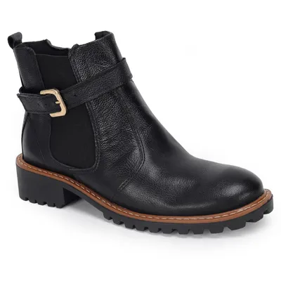 Bota Cano Curto Couro Vira Com Fivela