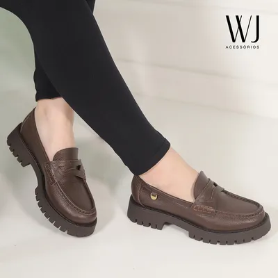Loafer Couro Metal Wj