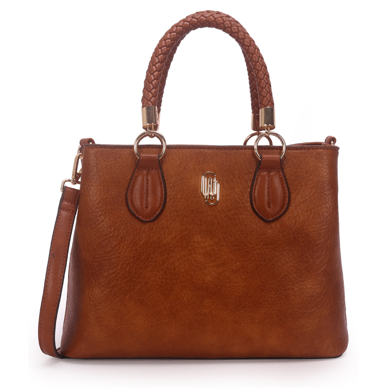 Bolsa Satchel Grande Bicolor Com Alca Rolete Trancada