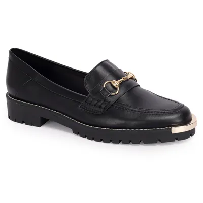 Loafer Couro Bridão E Biqueira Metal