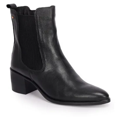 Bota Cano Curto Couro Com Elastico 5cm