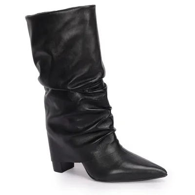 Bota Cano Longo Couro Gola 9cm