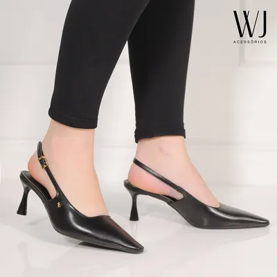 Slingback Recorte Reto 7,5cm