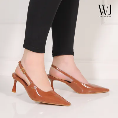 Slingback Recorte Reto 7,5cm
