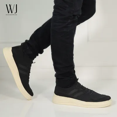 Calcado Masculino Knit Cadarço Elastico