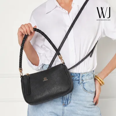 Bolsa Transversal Media Com Alca De Ombro Rolete Tresse