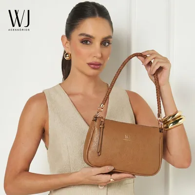 Bolsa Transversal Media Com Alca De Ombro Rolete Tresse