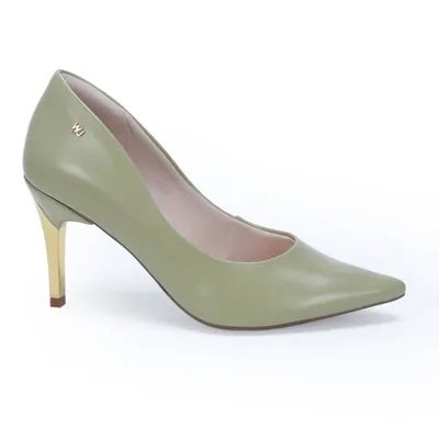 Scarpin Salto Com Detalhe Cromado 8,7cm