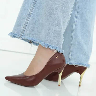 Scarpin Salto Com Detalhe Cromado 8,7cm