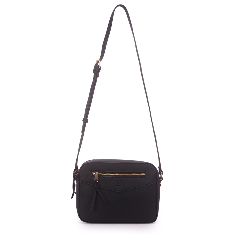 Bolsa Transversal Media Com Ziper Frontal