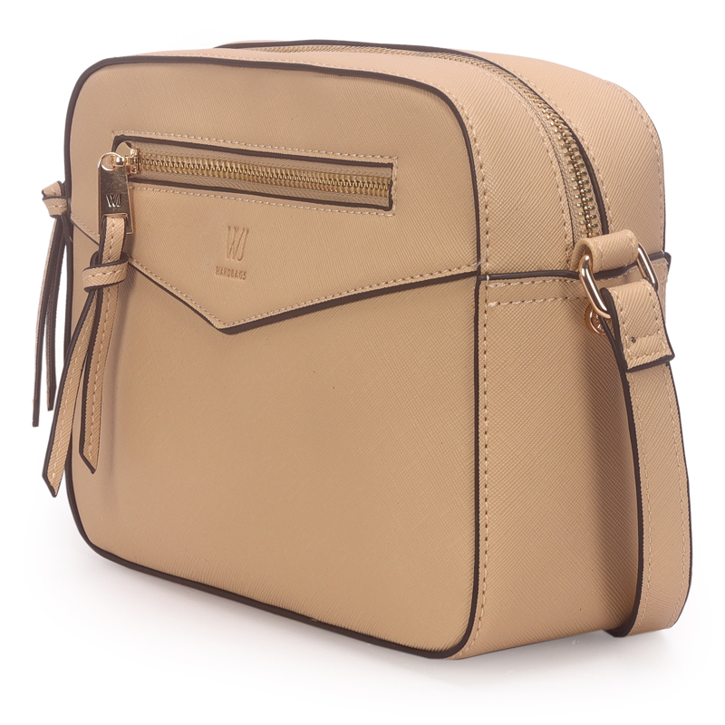 Bolsa Transversal Media Com Ziper Frontal