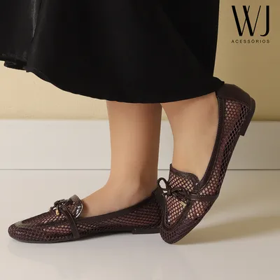Mocassim Tela Com Laço