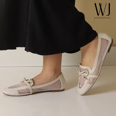 Mocassim Tela Com Laço